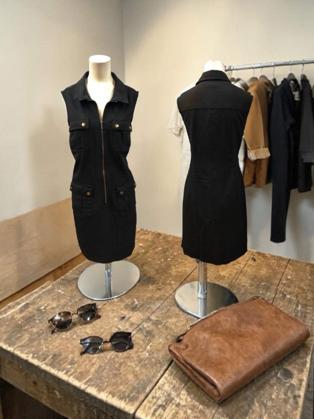 Estabilished 1962, Woman, Dress, Black, Size 14,Safari Style, Zipper, Pockets.!